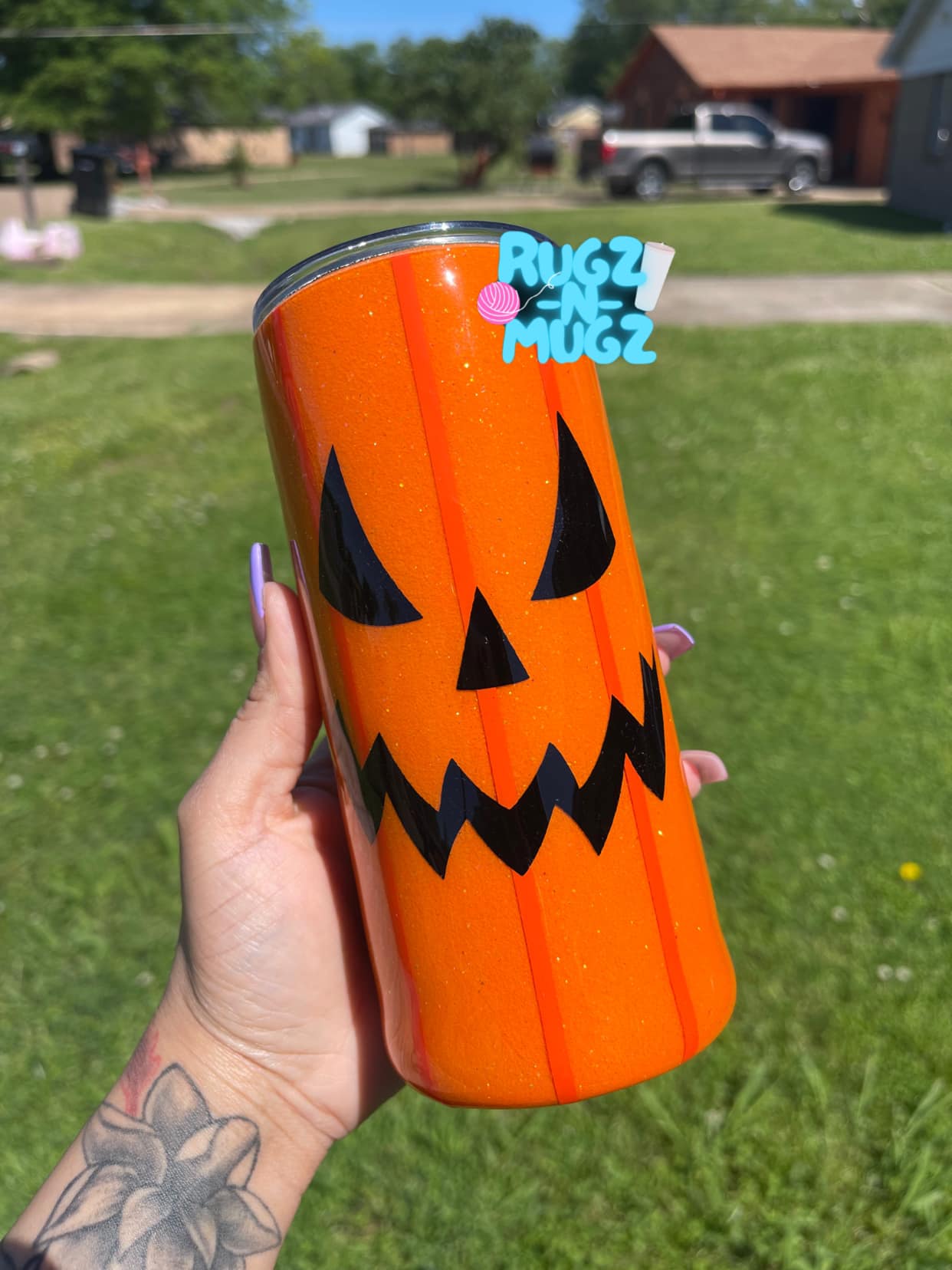 15 oz Skinny "Jack-O-Lantern" Tumbler