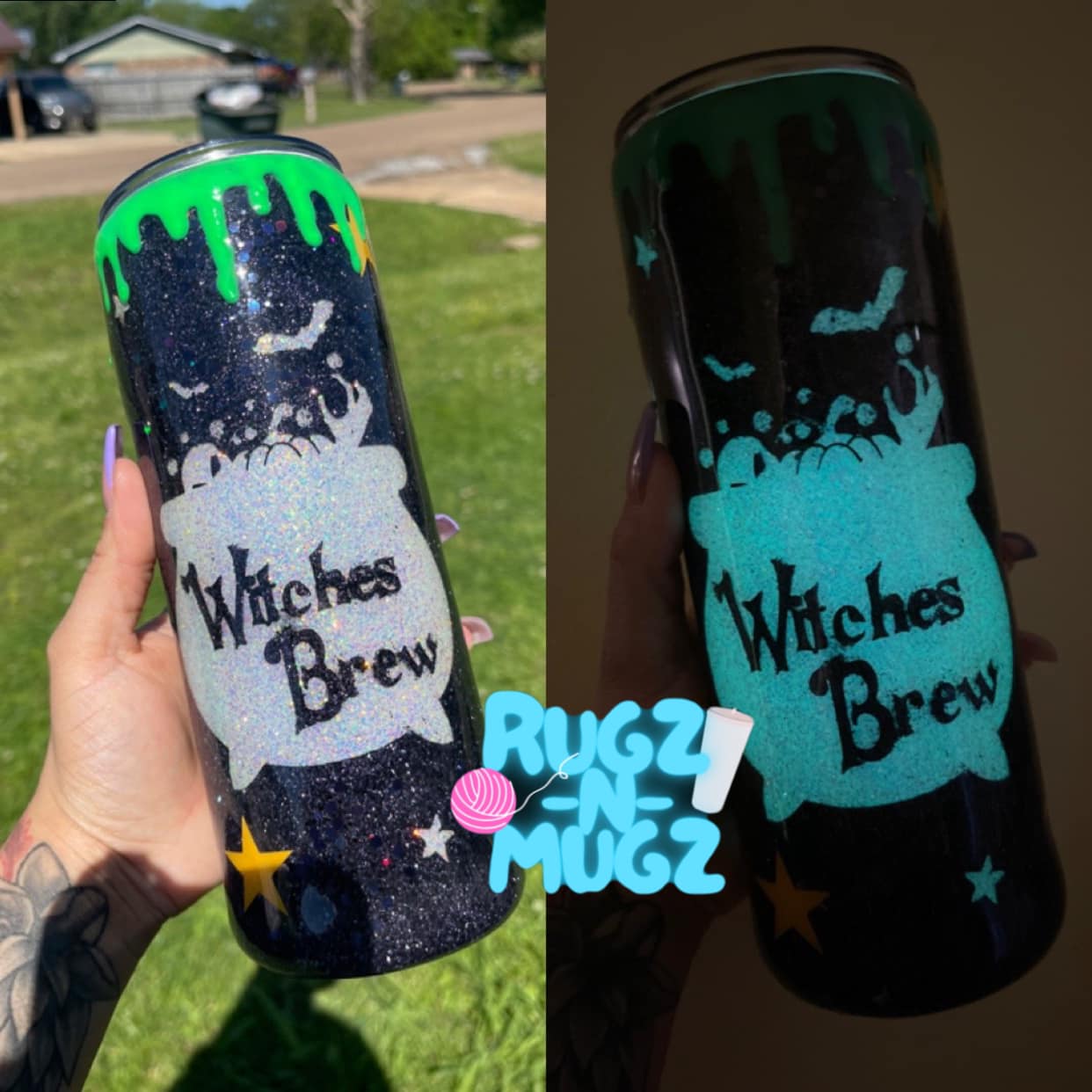 20 oz Skinny "Witches Brew" Glow in the Dark Tumbler